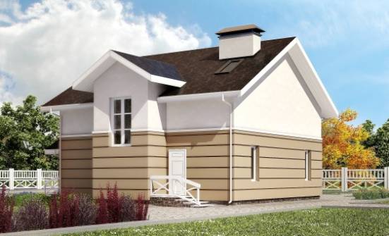 155-009-П Проект двухэтажного дома с мансардой, красивый коттедж из арболита Лиски | Проекты домов от House Expert