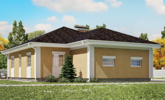 130-002-Л Проект одноэтажного дома, гараж, уютный загородный дом из керамзитобетонных блоков Лиски | Проекты домов от House Expert