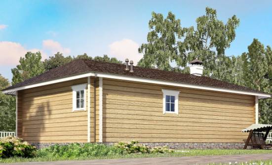 095-001-Л Проект одноэтажного дома, компактный загородный дом из бревен Россошь | Проекты домов от House Expert