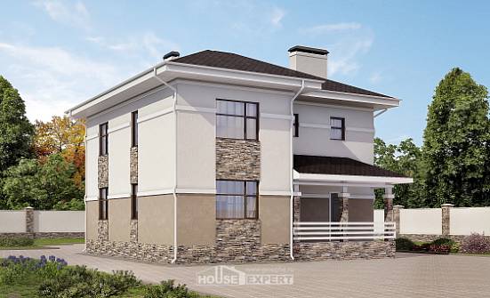 150-014-П Проект двухэтажного дома, доступный коттедж из газосиликатных блоков Борисоглебск | Проекты домов от House Expert