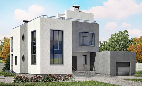255-001-П Проект двухэтажного дома и гаражом, просторный коттедж из керамзитобетонных блоков Россошь | Проекты домов от House Expert