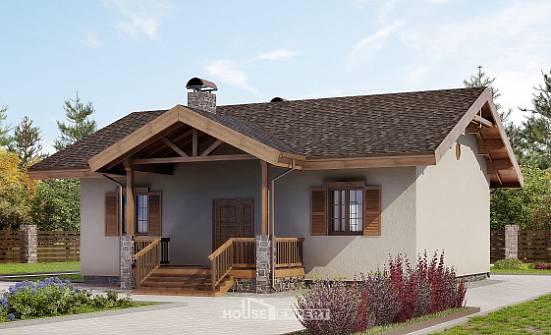 090-002-Л Проект одноэтажного дома, красивый коттедж из кирпича Бобров | Проекты домов от House Expert