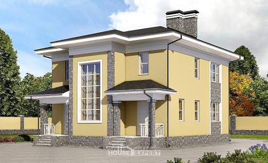 155-011-Л Проект двухэтажного дома, простой домик из твинблока Острогожск | Проекты домов от House Expert
