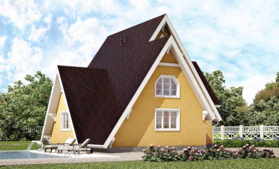 155-008-П Проект двухэтажного дома мансардный этаж, недорогой загородный дом из дерева Павловск | Проекты домов от House Expert