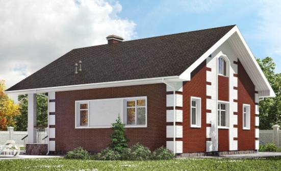 115-001-П Проект двухэтажного дома мансардой, уютный загородный дом из газобетона Россошь | Проекты домов от House Expert