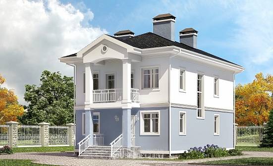120-001-П Проект двухэтажного дома, скромный загородный дом из керамзитобетонных блоков Лиски | Проекты домов от House Expert