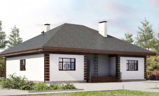 135-003-П Проект одноэтажного дома, бюджетный дом из газосиликатных блоков Острогожск | Проекты домов от House Expert
