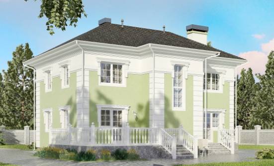 155-005-П Проект двухэтажного дома, скромный домик из твинблока Бобров | Проекты домов от House Expert
