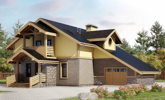 180-011-П Проект двухэтажного дома с мансардным этажом, гараж, экономичный дом из бризолита Острогожск | Проекты домов от House Expert