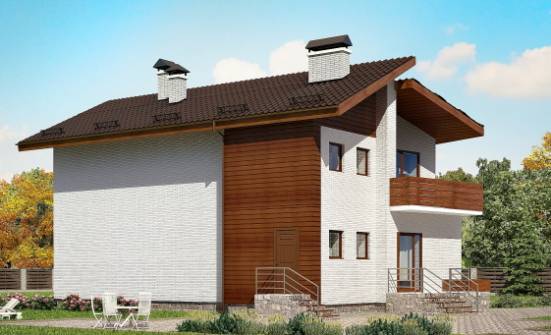 180-009-П Проект двухэтажного дома с мансардой, уютный загородный дом из кирпича Павловск | Проекты домов от House Expert