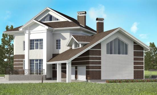 410-001-П Проект двухэтажного дома и гаражом, огромный коттедж из кирпича Бобров | Проекты домов от House Expert