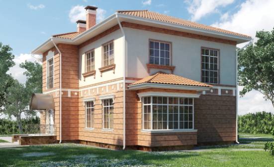 285-001-Л Проект двухэтажного дома и гаражом, современный домик из кирпича Бобров | Проекты домов от House Expert