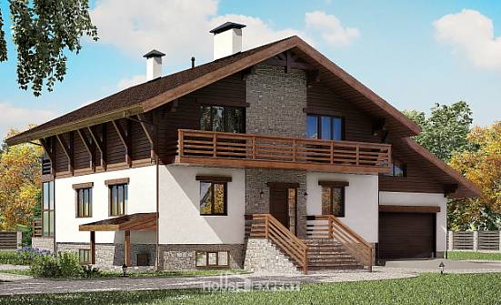 420-001-П Проект трехэтажного дома мансардный этаж и гаражом, уютный домик из кирпича Павловск | Проекты домов от House Expert