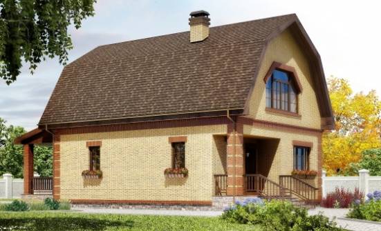 130-005-Л Проект двухэтажного дома мансардой, бюджетный дом из газобетона Борисоглебск | Проекты домов от House Expert