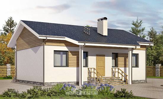 080-004-П Проект одноэтажного дома, эконом дом из арболита Лиски | Проекты домов от House Expert