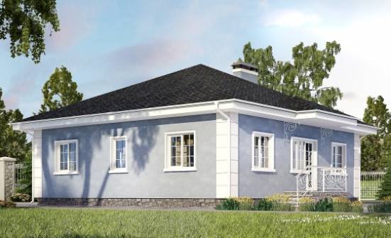 100-001-П Проект одноэтажного дома, классический дом из теплоблока Острогожск | Проекты домов от House Expert