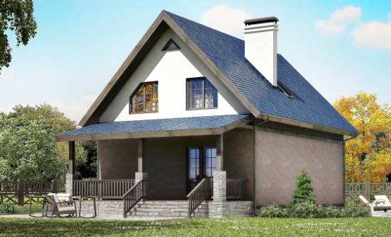 130-003-П Проект двухэтажного дома мансардой, небольшой коттедж из арболита Острогожск | Проекты домов от House Expert