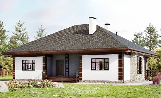 135-003-П Проект одноэтажного дома, бюджетный дом из газосиликатных блоков Острогожск | Проекты домов от House Expert