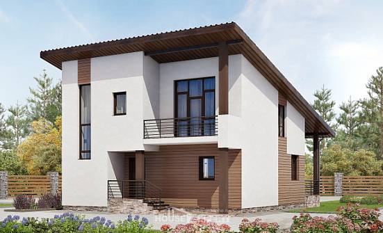 140-005-П Проект двухэтажного дома с мансардой, бюджетный загородный дом из газобетона Острогожск | Проекты домов от House Expert