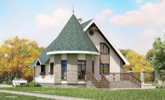 170-003-Л Проект двухэтажного дома с мансардой, уютный домик из газобетона Борисоглебск | Проекты домов от House Expert