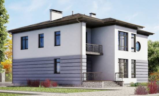 300-006-Л Проект двухэтажного дома и гаражом, большой коттедж из кирпича Бобров | Проекты домов от House Expert