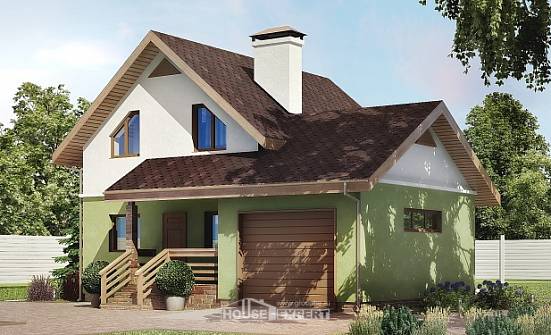 120-002-П Проект двухэтажного дома мансардой и гаражом, доступный загородный дом из бризолита Борисоглебск | Проекты домов от House Expert