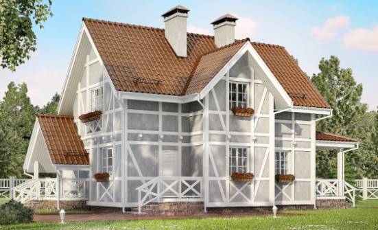 160-003-Л Проект двухэтажного дома с мансардой, компактный дом из блока Борисоглебск | Проекты домов от House Expert