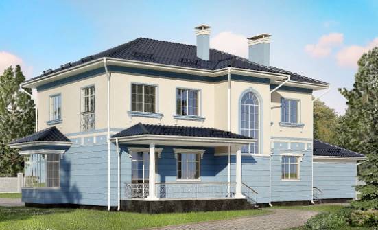 285-003-Л Проект двухэтажного дома и гаражом, большой домик из кирпича Лиски | Проекты домов от House Expert