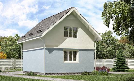 095-002-П Проект двухэтажного дома с мансардным этажом, простой дом из керамзитобетонных блоков Острогожск | Проекты домов от House Expert
