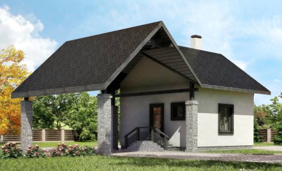 060-001-П Проект двухэтажного дома мансардой и гаражом, уютный домик из блока Россошь | Проекты домов от House Expert