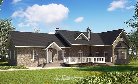 195-001-П Проект одноэтажного дома, красивый загородный дом из кирпича Острогожск | Проекты домов от House Expert