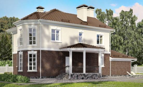 190-002-Л Проект двухэтажного дома, гараж, красивый загородный дом из газобетона Бобров | Проекты домов от House Expert