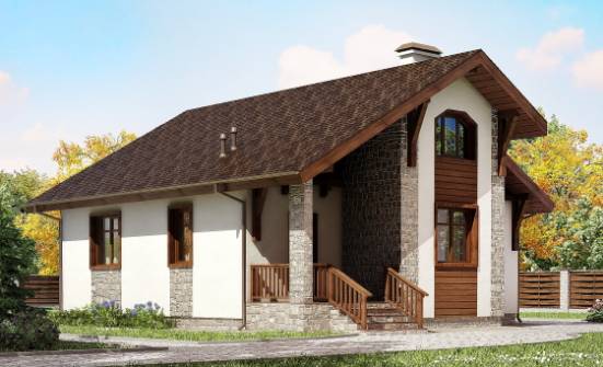 080-002-Л Проект одноэтажного дома, маленький загородный дом из пеноблока Борисоглебск | Проекты одноэтажных домов от House Expert