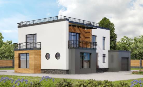 260-002-П Проект двухэтажного дома и гаражом, просторный домик из поризованных блоков Россошь | Проекты домов от House Expert