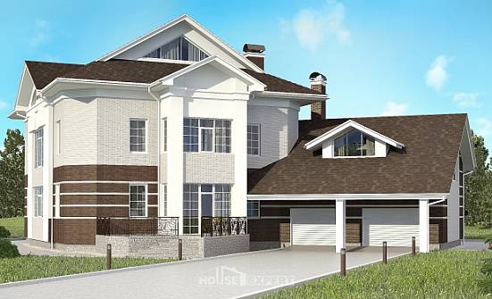 410-001-П Проект двухэтажного дома и гаражом, огромный коттедж из кирпича Бобров | Проекты домов от House Expert