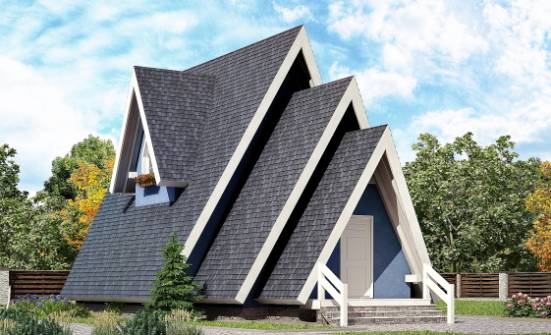 100-002-П Проект двухэтажного дома с мансардой, бюджетный загородный дом из дерева Борисоглебск | Проекты домов от House Expert
