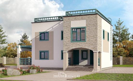 150-010-П Проект двухэтажного дома, бюджетный загородный дом из кирпича Павловск | Проекты домов от House Expert