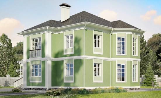 170-001-Л Проект двухэтажного дома, гараж, бюджетный коттедж из поризованных блоков Лиски | Проекты домов от House Expert