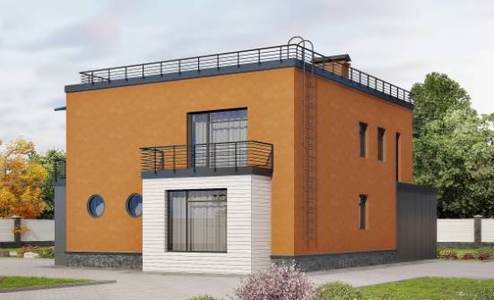 260-002-Л Проект двухэтажного дома и гаражом, уютный дом из газобетона Лиски | Проекты домов от House Expert