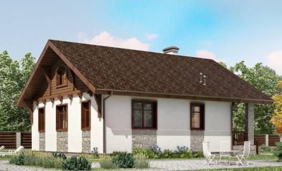 080-002-Л Проект одноэтажного дома, маленький загородный дом из пеноблока Борисоглебск | Проекты домов от House Expert