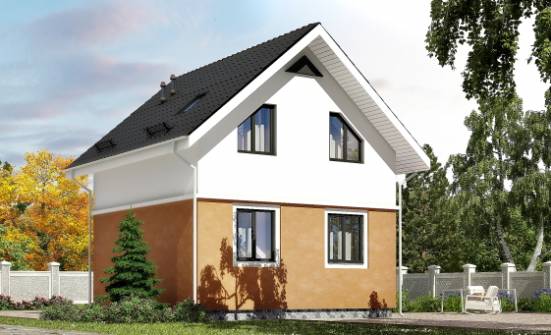 070-001-Л Проект двухэтажного дома с мансардой, классический загородный дом из теплоблока Павловск | Проекты домов от House Expert
