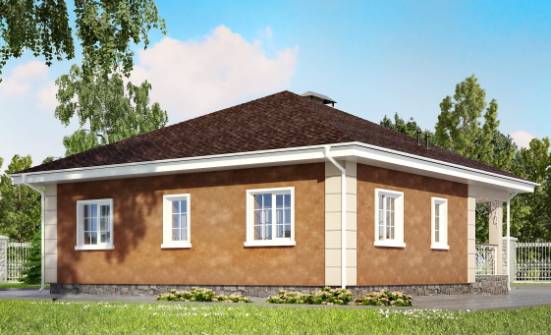 100-001-Л Проект одноэтажного дома, бюджетный домик из пеноблока Россошь | Проекты одноэтажных домов от House Expert