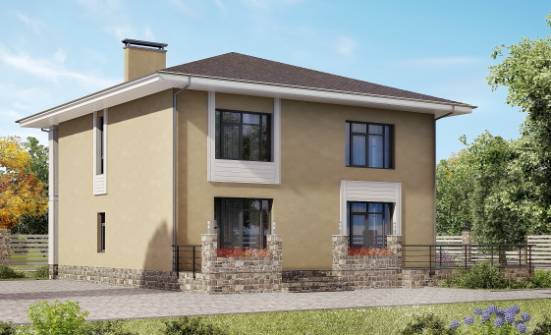 180-015-Л Проект двухэтажного дома, доступный загородный дом из керамзитобетонных блоков Бобров | Проекты домов от House Expert