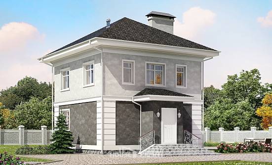 090-003-П Проект двухэтажного дома, бюджетный коттедж из твинблока Острогожск | Проекты домов от House Expert