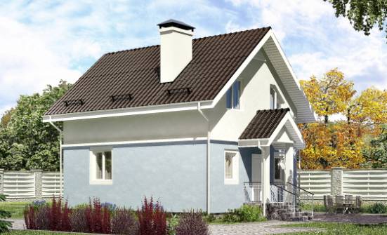 095-002-П Проект двухэтажного дома с мансардным этажом, простой дом из керамзитобетонных блоков Острогожск | Проекты домов от House Expert