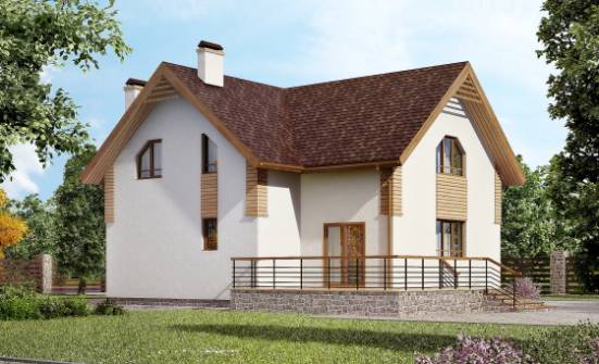 150-009-П  Проект двухэтажного дома с мансардой, доступный коттедж из газобетона Россошь | Проекты домов от House Expert