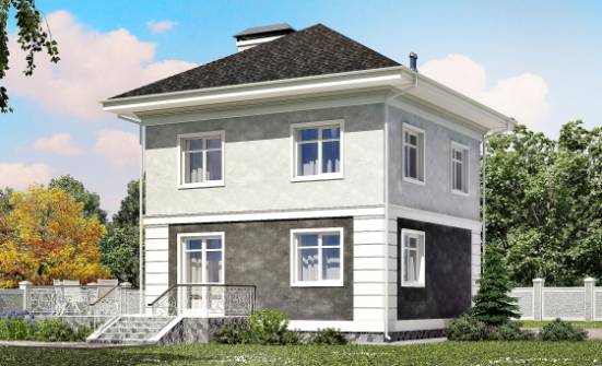 090-003-П Проект двухэтажного дома, бюджетный коттедж из твинблока Острогожск | Проекты домов от House Expert