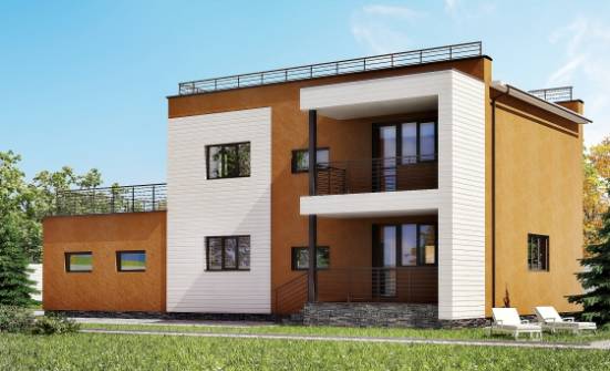 180-012-П Проект двухэтажного дома, гараж, современный коттедж из кирпича Борисоглебск | Проекты домов от House Expert