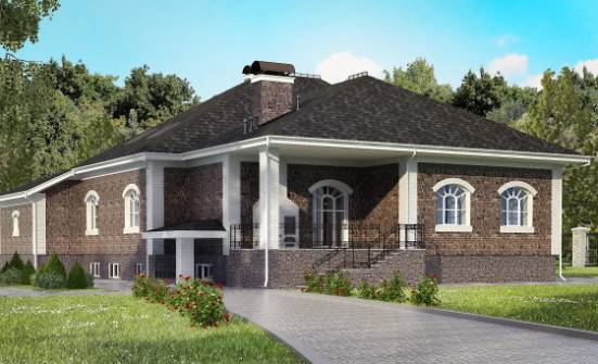 490-001-П Проект трехэтажного дома с мансардным этажом и гаражом, огромный домик из кирпича Борисоглебск | Проекты домов от House Expert