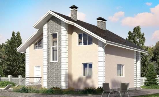 150-002-П Проект двухэтажного дома мансардой, гараж, экономичный дом из бризолита Россошь | Проекты домов от House Expert